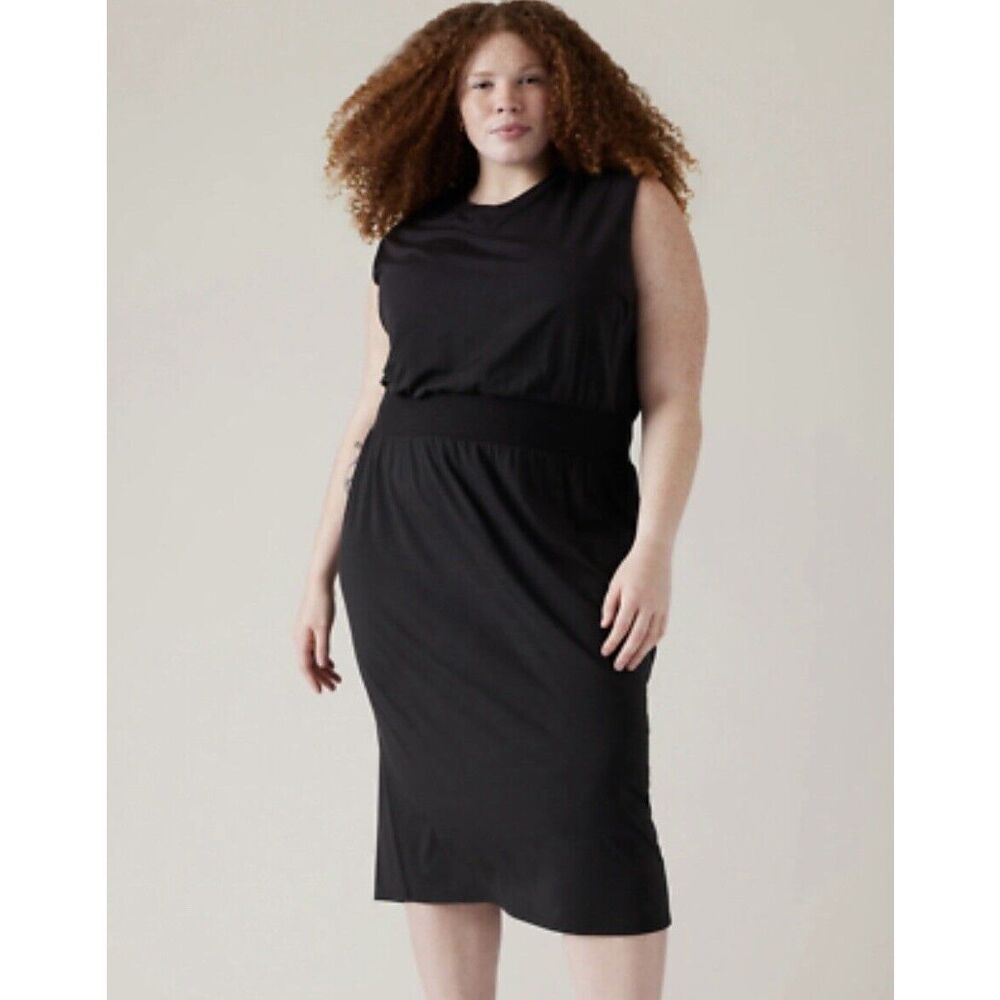 Athleta Santorini Cinch Dress - Size 2X - Black